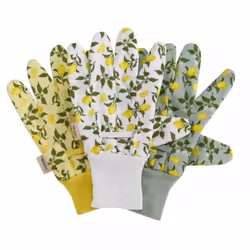 Briers Sicilian Lemon Cotton Gardening Gloves Ladies Medium 3pck