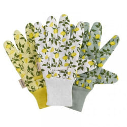 Briers Sicilian Lemon Cotton Gardening Gloves Ladies Medium 3pck