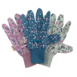 Briers Flowerfield Cotton Grip Gardening Gloves Ladies Medium 3pck
