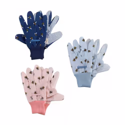 Brier Bees Cotton Fit Comfort Grip Gardening Gloves Ladies Medium 3pck