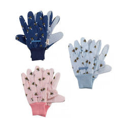 Brier Bees Cotton Fit Comfort Grip Gardening Gloves Ladies Medium 3pck