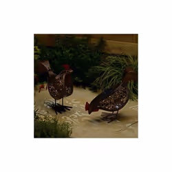 Smart Garden Metal Solar Hens 2 Designs - (1 Picked At Random)