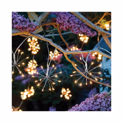 Smart Garden Solar Powered Starburst LED String Warm White Lights 4.7m
