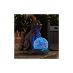Solar Garden Cat with solar Sphere Ornament -Mystic Mog Solar light