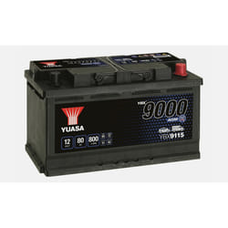 Yuasa YBX9115 AGM Start Stop Plus Battery, 12V / 80Ah / 800A