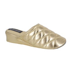 Dunlop SYBIL LS900BG Ladies Lightweight Low Wedge Heel Quilted Mule Slippers - UK Size 5