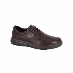 Men IMAC Brown Softie Leather Extra Wide 4 Eye Lace Shoe Lightweight TPU Sole - 44