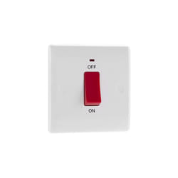 874-01 Double Pole Cooker Control Unit with a Power Indicator, 45 Amp, White