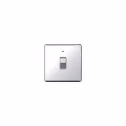 BG Nexus Flat Plate Screwless 20A DP Switch with Neon Chrome (Nexus Flat Plate Screwless 20A DP Switch with Neon Chrome)