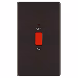 BG Electrical FBN72-01 Double Pole Large Cooker Control Unit with a Power Indicator, 45 Amp, Black Nickel, 14.65 cm*2.98 cm*8 ...