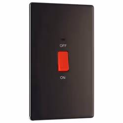 BG Electrical FBN72-01 Double Pole Large Cooker Control Unit with a Power Indicator, 45 Amp, Black Nickel, 14.65 cm*2.98 cm*8.6 cm