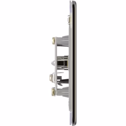 BG Electrical FBN60-01 Screwless Flat Plate Single Co-Axial Socket, Black Nickel