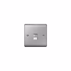 Masterplug NBSBTM1 1-Gang Metal Brushed Steel Telephone Socket Master