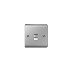 Masterplug NBSBTM1 1-Gang Metal Brushed Steel Telephone Socket Master