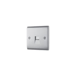 BG Nexus Metal Brushed Steel 1 Gang Telephone Socket - NBSBTS1