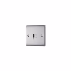 BG Nexus Metal Brushed Steel Single RJ11 Telephone Socket - NBSRJ111
