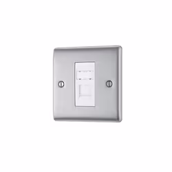 Masterplug NBSRJ451 RJ45 1-Gang Metal Brushed Steel Data Outlet