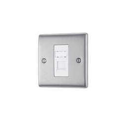 Masterplug NBSRJ451 RJ45 1-Gang Metal Brushed Steel Data Outlet