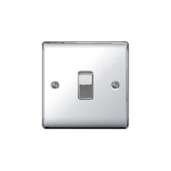 masterplug BG Electrical NPC12 Nexus Metal Polished Chrome 1 Gang 2 Way 10 A Plate Switch