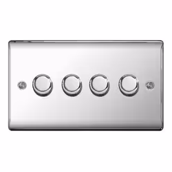 Masterplug 4 Gang 2 Way 400 W Polished Chrome Dimmer Switch