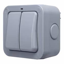 BG IP66 20A 2-Gang 2-Way Weatherproof Outdoor Switch With Neon - WP42