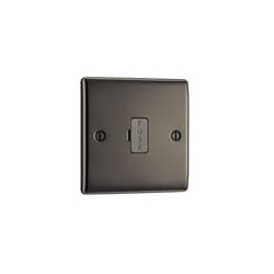 NBN54-01 Unswitched Fused Connection Unit, Black Nickel, 13 Amp
