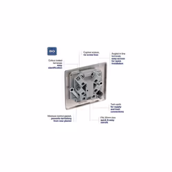 NBN54-01 Unswitched Fused Connection Unit, Black Nickel, 13 Amp