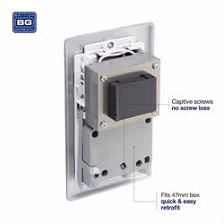 NEXUS METAL BRUSHED STEEL DUAL VOLTAGE SHAVER SOCKET
