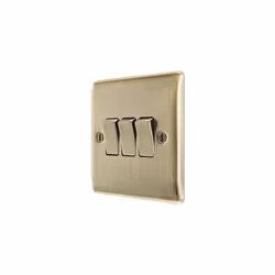 NEXUS METAL ANTIQUE BRASS TRIPLE SWITCH, 10AX 2 WAY