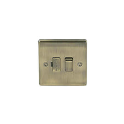 Switched Fused Connection Unit, Antique Brass, 13 Amp