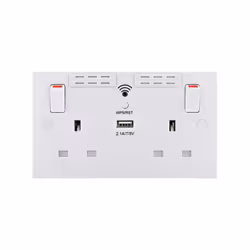 Eliminate dead spots and expand your Wi-Fi coverage with the British General Square Edge 13A 2 Gang Switched Socket with ...