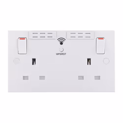 Eliminate dead spots and expand your Wi-Fi coverage with the British General Square Edge 13A 2 Gang Switched Socket with Wi-F ...