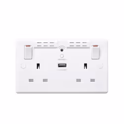Eliminate dead spots and expand your Wi-Fi coverage with the British General 13A 2 Gang Switched Socket with Wi-Fi Extender + ...