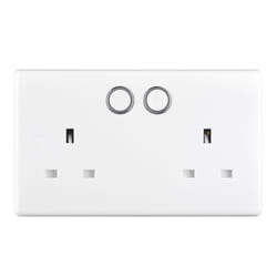 BG Electrical Slim Nexus Double Switched 13A Power Socket + Smart Home