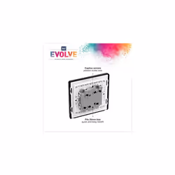 BG Evolve Matt Black Double Light Switch 20A 16AX 2 Way - PCDMB42B