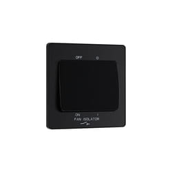 Evolve Fan Isolator Switch, 10A, Triple Pole, Wide Rocker, Matt Black