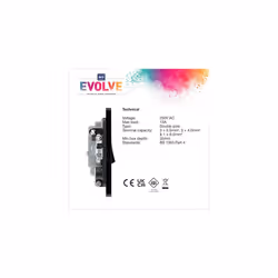 Evolve Fused Connection Unit with Power LED Indicator, 13A, Matt Black