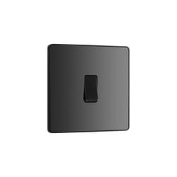Evolve Single Intermediate Light Switch, 20A, Black Chrome