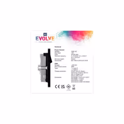 Evolve Double Switched Power Socket with USB C (30W) and USB A (2.1A) Charging Ports (3.1A), 13A, Black Chrome