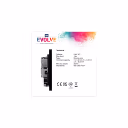 Evolve Unswitched Fused Connection Unit with Power LED Indicator, 13A, Black Chrome