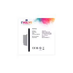 Evolve Single Touch Dimmer Switch, 2-Way Master, 200W, Black Chrome, Packaging May Vary