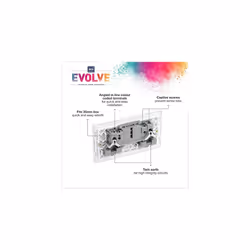 BG Electricals Evolve Double Switched Power Socket, 13A, Pearlescent White