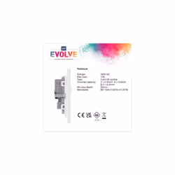BG Electricals Evolve Double Switched Power Socket, 13A, Pearlescent White