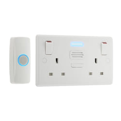 BG Electrical Nexus Double Switched 13A Power Socket with Door Chime -