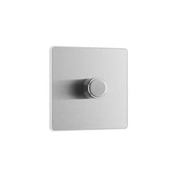 Evolve Single Dimmer Switch, 2-Way Push On/Off, 200W, Brushed Steel