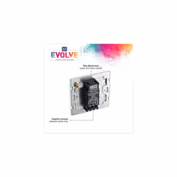 Evolve Single Dimmer Switch, 2-Way Push On/Off, 200W, Brushed Steel