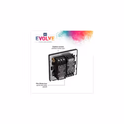 Evolve Double Dimmer Switch, 2-Way Push On/Off, 200W, Black Chrome