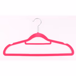 Coat Clothes Hangers Velvet Flocked Non Slip Curved Trousers Dresses Slim 10PK - Pink