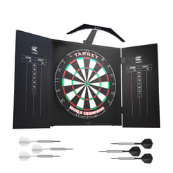Darts Arc Dartboard Lighting System Home Cabinet Set - Includes World Champions Dartboard and 2 Sets of Darts ,Black
