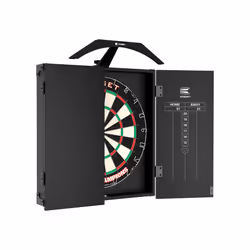 Darts Arc Dartboard Lighting System Home Cabinet Set - Includes World Champions Dartboard and 2 Sets of Darts ,Black